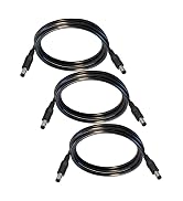 5.5mm x 2.1mm 12V DC Power Cable 3-Pack,DC5521 Male to Male Extension Cable 18AWG for CCTV Survei...