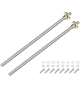 uxcell 2 Pcs 250mm / 10 Inch Tr8x4 Stainless Steel Lead Screw with T8 Brass Nut - [ Acme Thread, ...