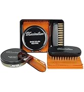 MAXIMILIAN Professional Leather Shoe Care Kit 4 Pcs Colorless Shoe Polish(40g),Horsehair Shoe Bru...
