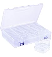 Funtopia 40 Pcs Bead Organizers and Storage, Small Clear Plastic Storage Containers with Lids, Mi...