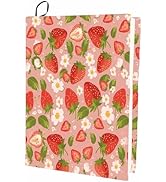 CRASPIRE Strawberry Stretchable Book Cover Fruits Flower Pink Washable Reusable Large Nylon Cloth...