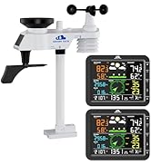 AIRAIN TECH 10-in-1 Wireless Weather Station with Dual Display, Outdoor Sensor, Rain Gauge, Wind ...