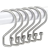 Goowin Shower Curtain Hooks, S Shape Shower Curtain Rings, Rustproof Black Shower Curtain Rings, ...