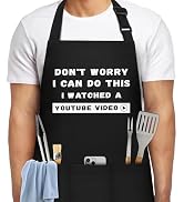 NLUS Funny Aprons for Men, Men’s Funny Apron for Chef Cooking Grilling BBQ with 3 Pockets, Gifts ...