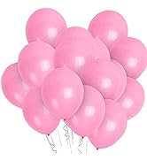 PMLAND 100 Pieces Pink Latex Party Balloons 12 Inches for Party Supplies Event Holiday Festival F...