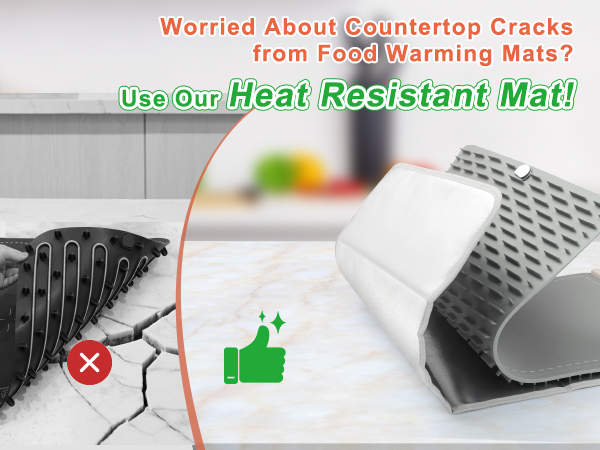 FYY Warming Mat for Food with Heat-Resistant Pad