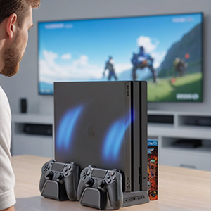 3 powerful fans, Dual PS4 controller charger, USB port and 12 game disc storage Multi-Model Fitting