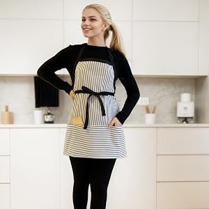 short striped apron