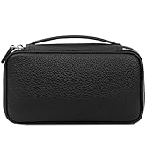 DORIS&JACKY Genuine Leather Makeup Bags for Women, Small Portable Cosmetic Pouch Travel Skincare ...
