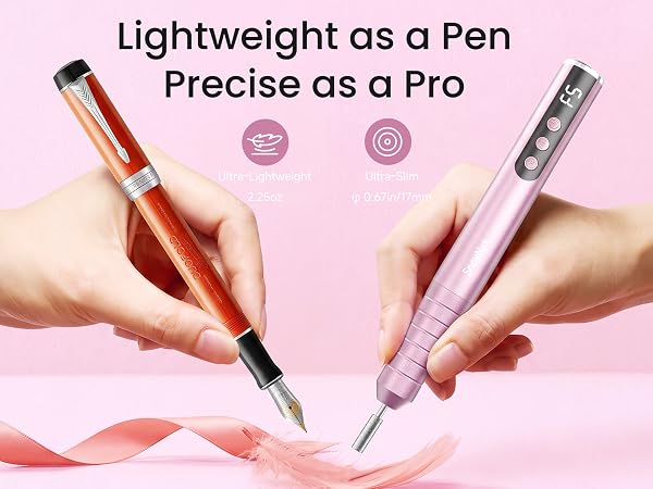 electric nail file feels as natural as holding a pen eliminates hand and wrist fatigue