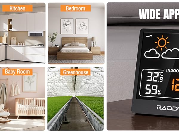 Raddy WF-50V Indoor Outdoor Thermometer Hygrometer