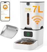 TYM Automatic Cat Feeder, 7L Food Dispenser with Smart APP Control, WiFi Timed Pet Feeder, Progra...