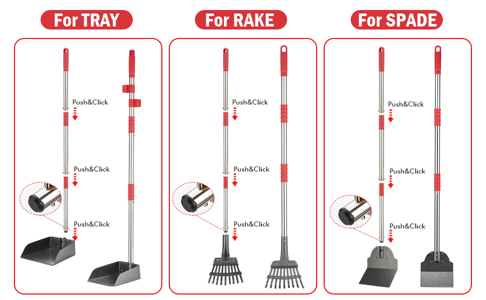 FUSBUNTY Dog Pooper Scooper with Tray Rake Spade