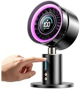 KIMMOO USB Rechargable Desk Fan, 2-in-1 Turbo Table Fan with 5-Color Light, 180° Oscillating,100 ...