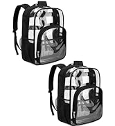 BLUEFAIRY Clear Backpack for School Stadium Approved Large PVC See Through Bag Heavy Duty Bookbag...