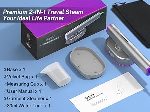 premium 2-in-1 travel steam