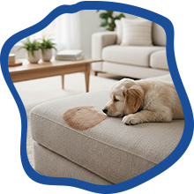 Stain treater spray for upholstery and couch stains caused by everyday pet messes