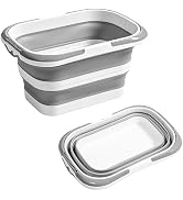Collapsible Bucket with Handle 16L (4.2Gal), Foldable Rectangular Plastic Water Bucket, Portable ...