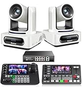 Tenveo PTZ Bundle/Kits - 20X AI Auto Tracking NDI PTZ Camera(*2) with SDI/HDMI/USB3.0/LAN(PoE), 7...