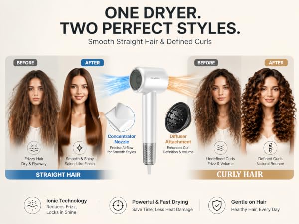 hair dryer diffuser curly hair ionic