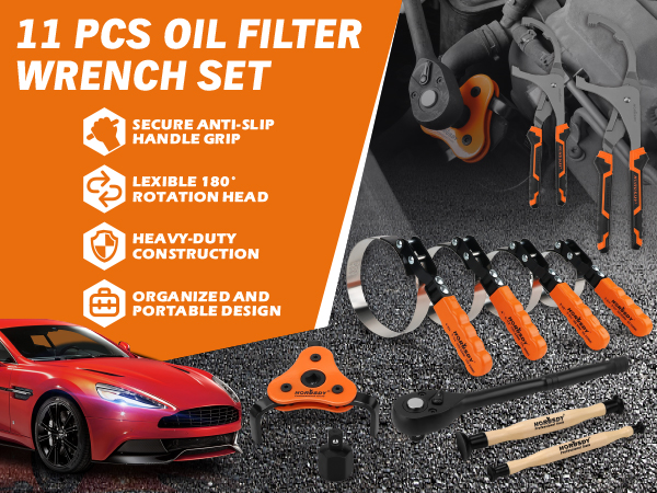 11-Piece Oil Filter Wrench Set