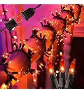 BrizLabs Halloween Lights, 300-ct Incandescent Halloween Garland Lights, Connectable Orange Hallo...