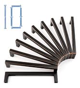 KOOFIZO Solid Square Bar Kitchen Cabinet Handles - Oil Rubbed Bronze Cabinet Pulls, 5 Inch/128mm ...