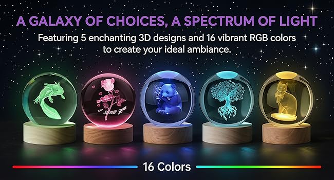 janarary crystal ball night light as gift for teen girls