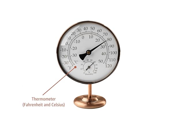 Indoor thermometer for room temperature analog dual scale display