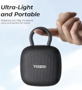 TOZO PE1 Portable Bluetooth Speakers with Adjustable Carabiner, Mini Bluetooth Wireless Shower Sp...