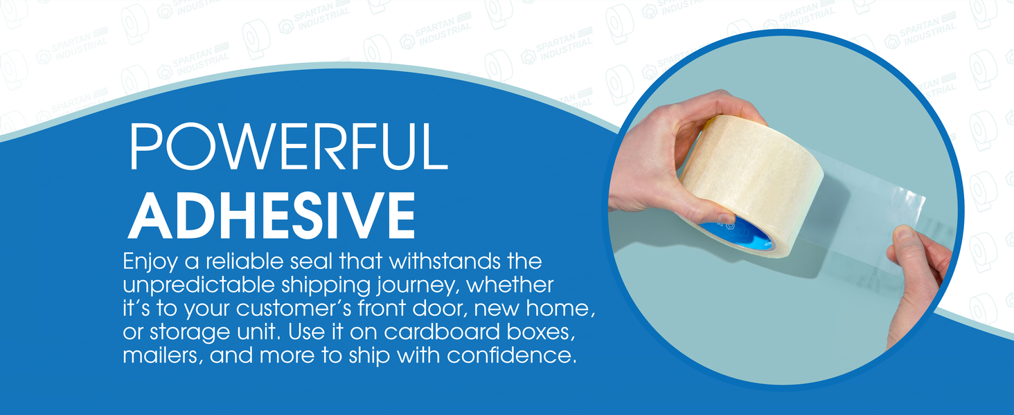 Powerful Adhesive: Our clear packaging tape bonds securely to cardboard, mailers, and more