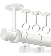 TOKPLNU Curtain Rod Brackets, Ceiling Curtain Rod Holder Heavy Duty, Wall Mounted Hooks Hangers f...