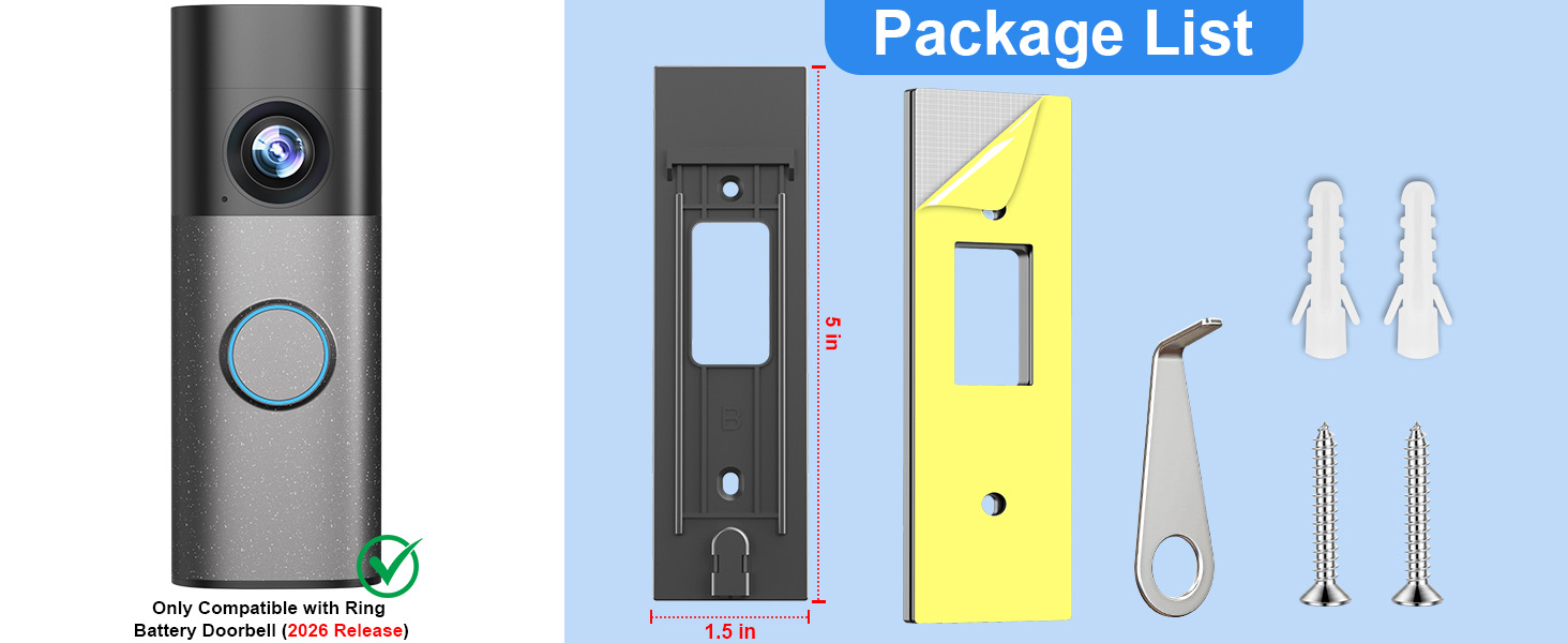 ring battery doorbell mount no drill ring doorbell mount 2026 ring doorbell holder adhesive
