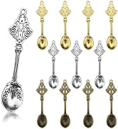 Demearly 12 Pack Mini Spoons Charms 2.4" Metal Small Medicine Spoons for Home Measuring Spices Po...