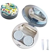 YKuzLx Contact Lens Case with Mirror, Handmade Cute Contact Case with Tweezers Remover Tool Solut...