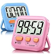 Antonki 2 Pack Digital Timer for Kids, Magnetic Countdown Kitchen Timers for Cooking, Egg, Classr...