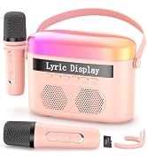 Karaoke Machine for Kids & Adults with Lyrics Display Screen Portable Bluetooth 5.3 Karaoke Speak...