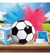 POPUPARTY Gender Reveal Soccer Ball, Soccer Ball Gender Reveal with Pink and Blue Powder for Boy ...