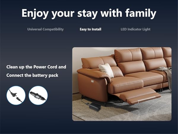 battery pack for reclining furniture