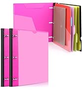 WOT I Telescoping Project Organizer 2PCS, Refillable 3 Ring Binder Pocket Folder with Customized ...