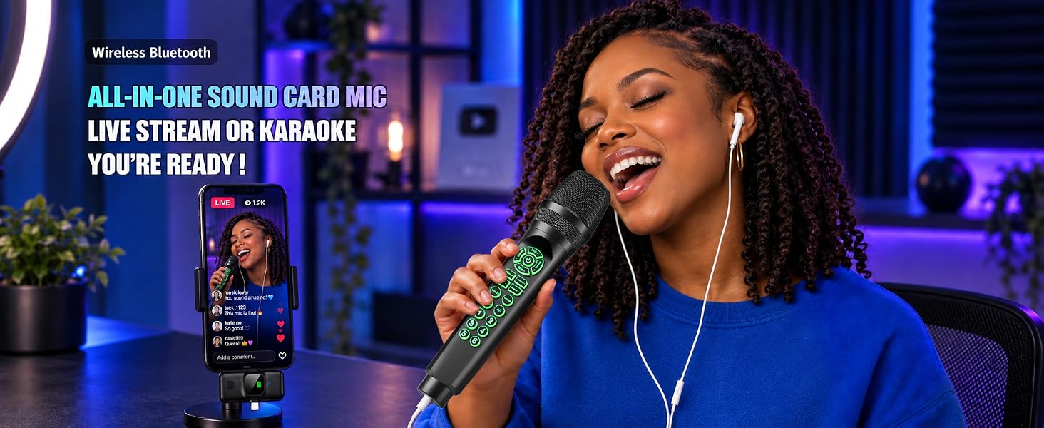 live streaming mic with voice changer