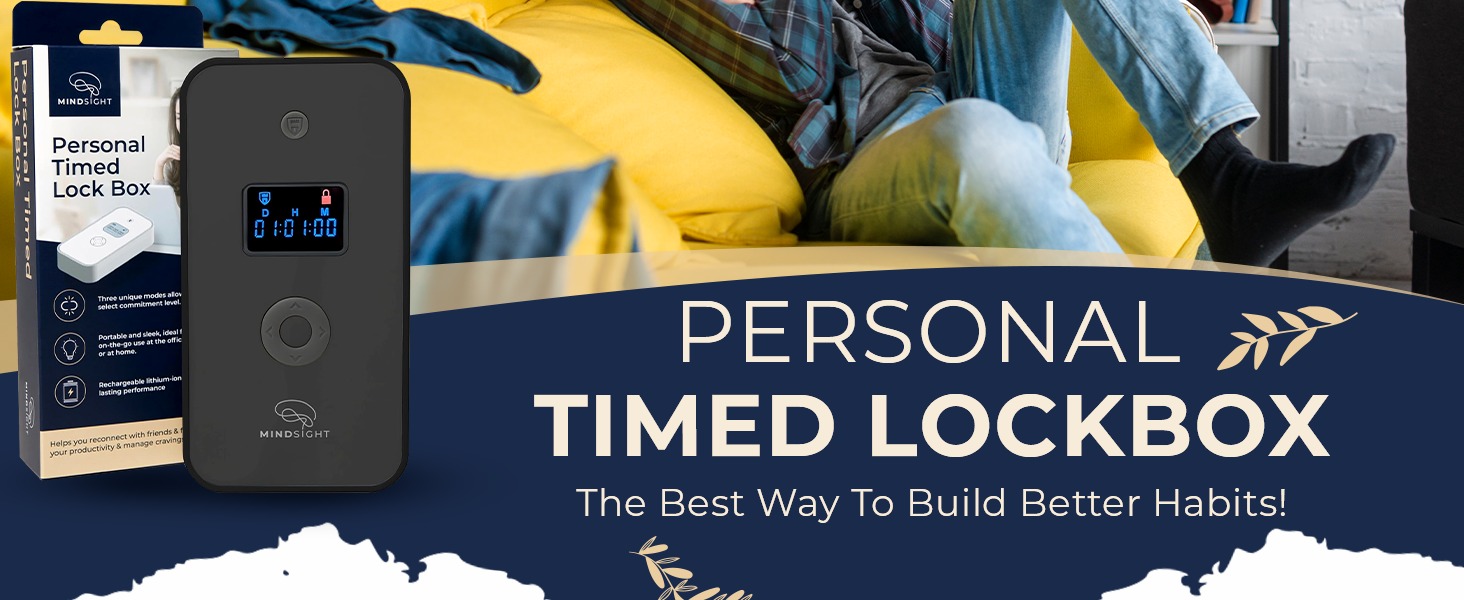 Timed lock box for phones vapes & small items supports self-discipline digital detox, habit building