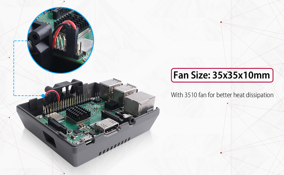 raspberry pi 3b+ case with fan
