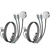2Pack Travel Essentials for Apple Watch Charger,3 in 2 USB C Cable for Multi Charging Cable Cord,...