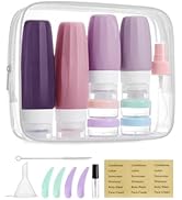 BAGSMART 18 Pack TSA Approved Travel Bottles for Toiletries, Leak Proof Silicone Travel Size Cont...