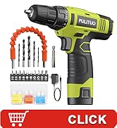 PULITUO 12V Green Cordless Drill Set Power Drill Kit with Battery and Charger,electric drill home...