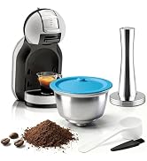 FOVNOT Reusable Coffee Capsule for Dolce Gusto, Refillable Stainless Steel Coffee Capsule Filter ...