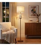 OYEARS 65" Farmhouse Floor Lamp for Living Room, Vintage Floor Lamp with Main&Night Light, Linen ...