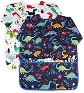 BAHABY Kids Art Smocks 2 Pack Dinosaur Painting Apron for Children Waterproof Artist Smock with L...