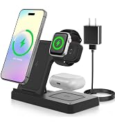Wireless Charging Station Charger Dock: for iPhone 16e 16 15 14 13 12 Series - AirPods Pro 4 3 2 ...